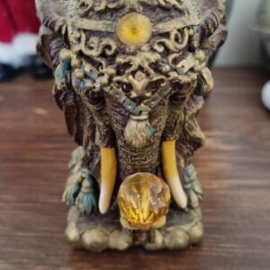 Bougeoir éléphant vintage en bois