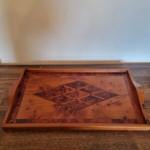 Plateau Art Déco en marqueterie de bois