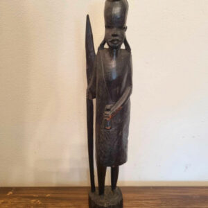 Statuette africaine guerrier Masaï en bois