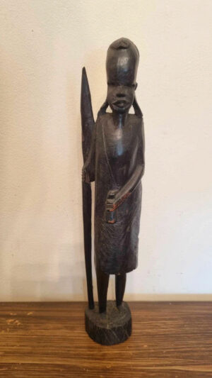 Statuette africaine guerrier Masaï en bois