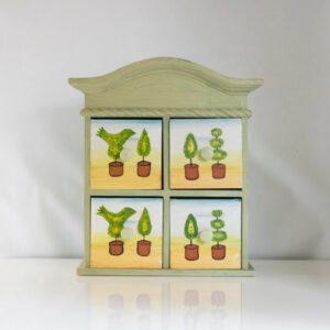 Boîte de Rangement à 4 Casiers en Bois