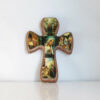 Croix Murale en Bois avec Scènes Religieuses - Vierge Marie et Sainte Famille