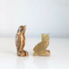 Duo de Figurines Décoratives en Onyx Marbré Chouette et Ornithorynque