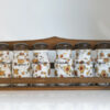 Étagère à épices vintage Parma - Made in Italy avec 6 pots en céramique fleuris