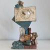 Horloge Décorative Vintage Oursons Lecteurs sur Pile de Livres