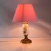 Lampe Italienne en porcelaine Florentine décoration floral années 60
