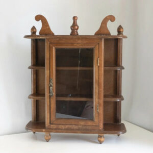 Petite Étagère Vitrine Murale Vintage en Bois