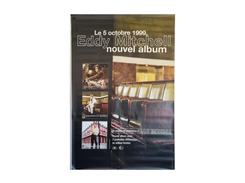 Affiche originale Eddy Mitchell pour son nouvel album 1999 N°36