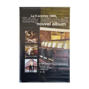Affiche originale Eddy Mitchell pour son nouvel album 1999 N°36