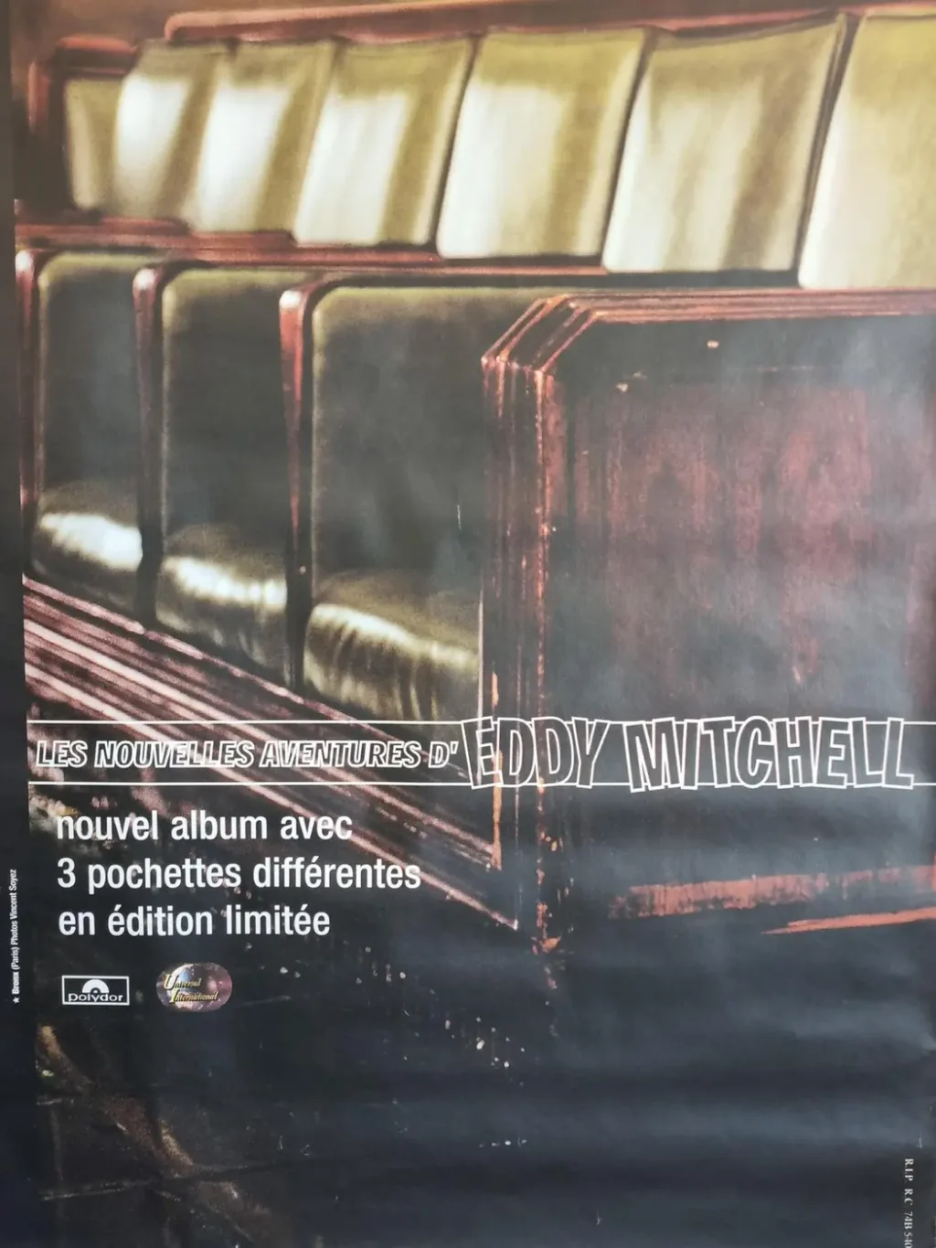 Affiche originale Eddy Mitchell pour son nouvel album 1999 N°36