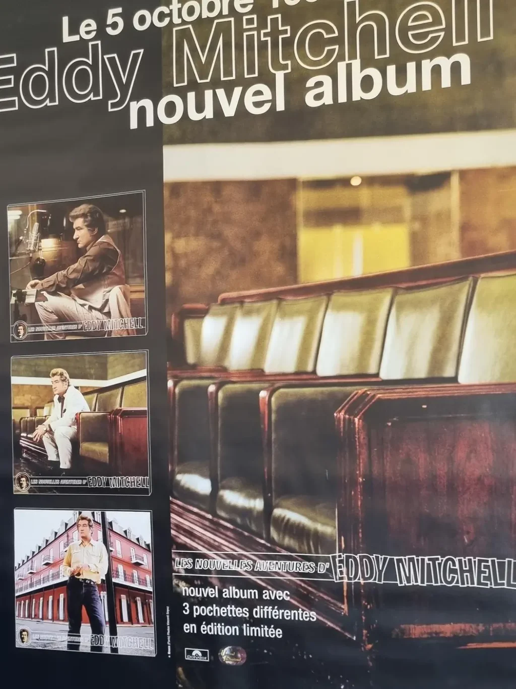 Affiche originale Eddy Mitchell pour son nouvel album 1999 N°36