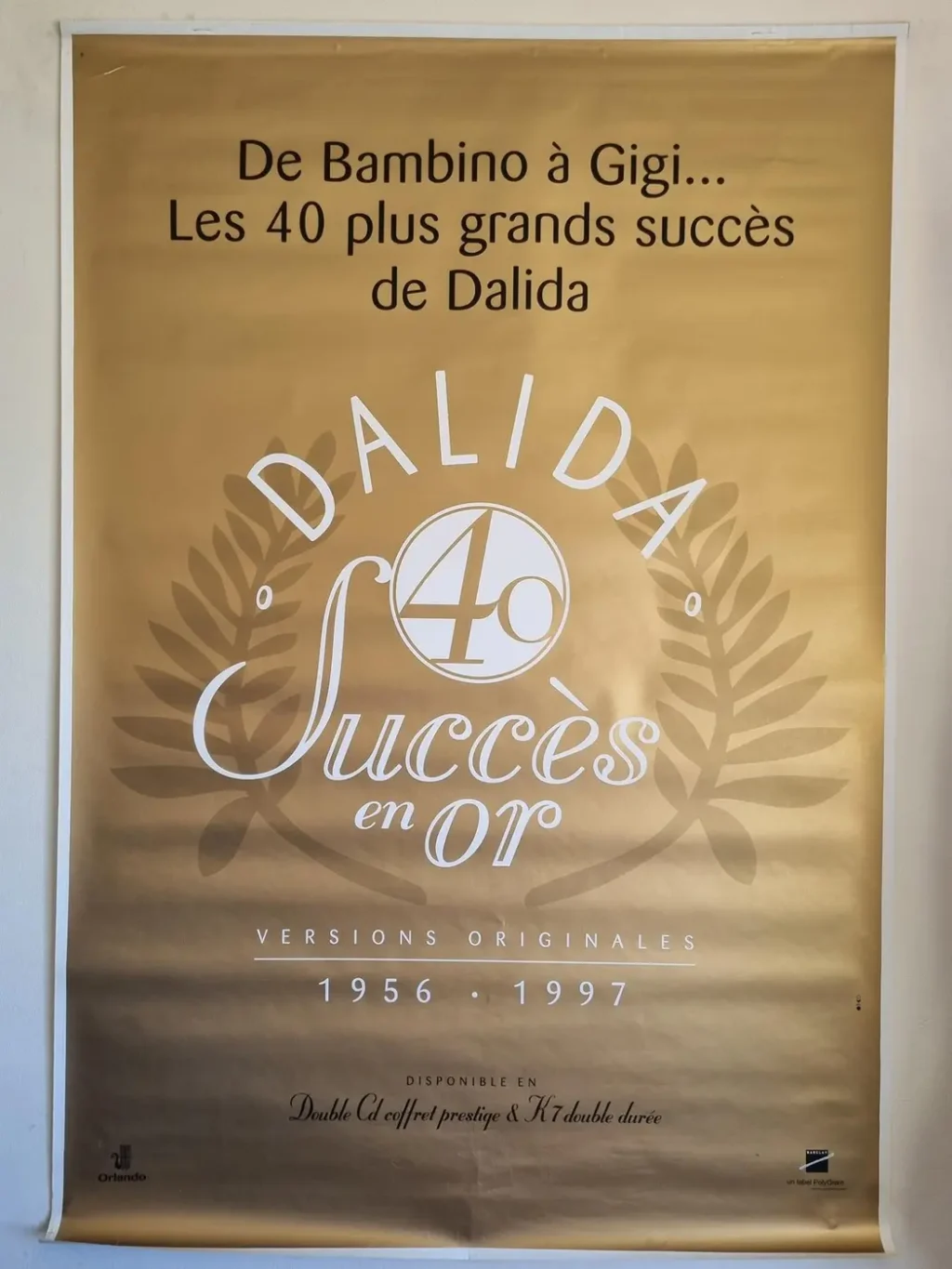 Affiche vintage Dalida, Succès en or 40, de Bambino à Gigi