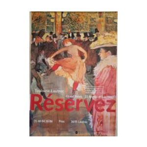 Affiche vintage Toulouse-Lautrec expo Grand Palais Paris 1992