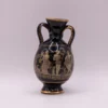 Amphore Grecque en Céramique, Réplique de -520 Peinte à la Main Amphore grecque miniature dorée à l'or 24K, scène mythologique