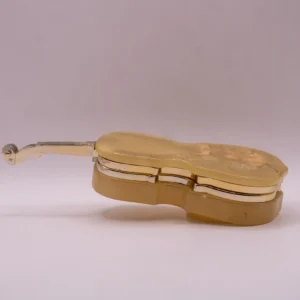 Boîte à bijoux violon en résine dorée imitation albâtre fleurs