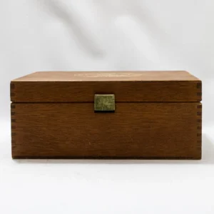 Boîte à thé vintage La Tisanière en bois et métal, 6 casiers