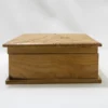 Boîte de Rangement Carrée en Bois Pyrogravé Motifs Floraux