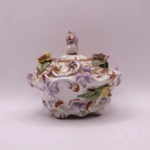 Boîte vintage en céramique fleurie Val del Brenta – Made in Italy Boîte vintage en céramique fleurie Val del Brenta - Made in Italy