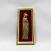 Cadre religieux vintage Vierge de Lourdes bronze signé Mermet