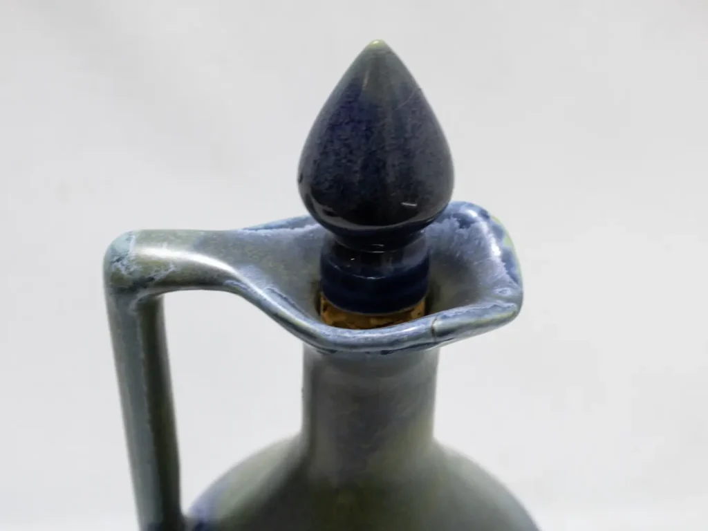 Carafe vintage bleu style Fat Lava avec bouchon, années 60-70