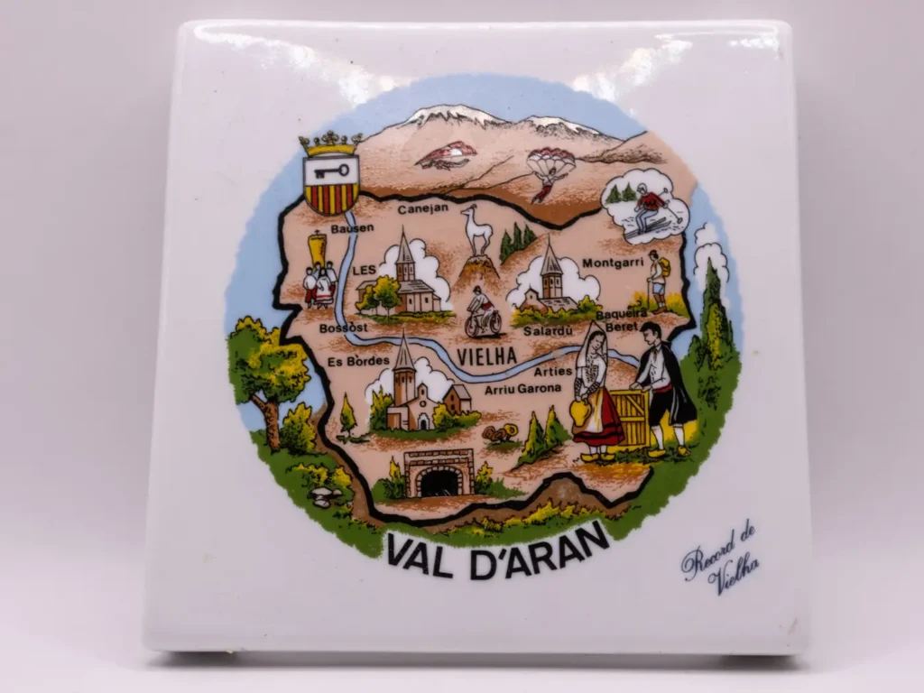 Dessous de plat en céramique illustré, paysage Val d'Aran