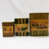Ensemble de boîtes gigognes asiatiques en bambou à motifs floraux