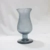 Grand Vase Cylindrique en Verre Bullé Bleuté d'Esprit Vintage