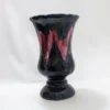 Grand vase en céramique Vallauris, motif abstrait bleu & rose
