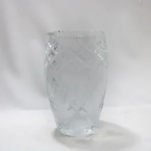 Grand vase vintage en cristal taillé, pièce de décoration unique