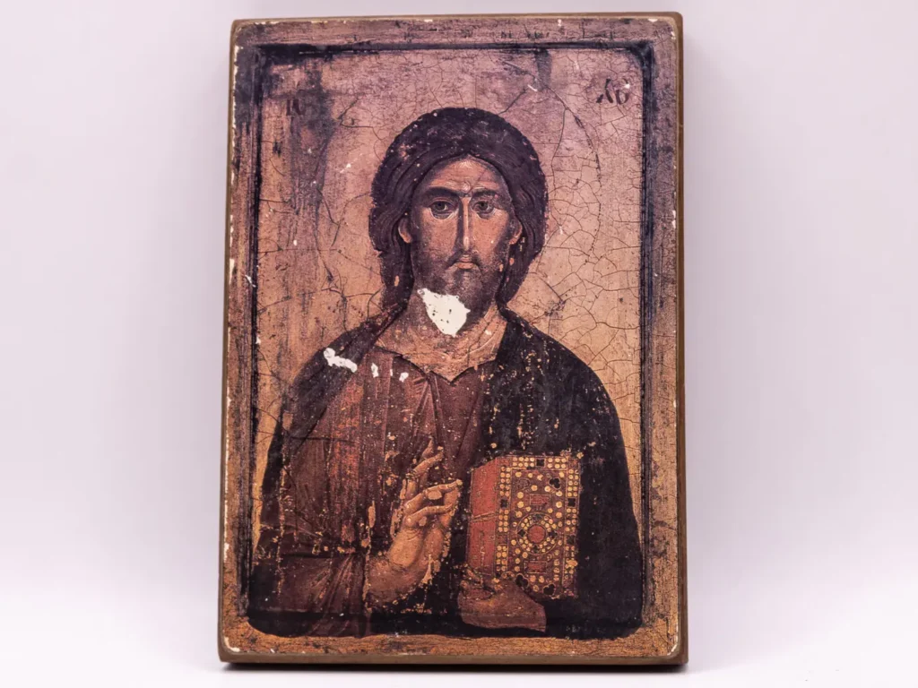 Icône du Christ Sauveur, reproduction sur bois massif XIIIe s.