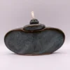 Lampe à huile vintage en céramique émaillée, pièce de collection