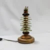 Lampe à poser industrielle vintage en cuivre, bois et verre