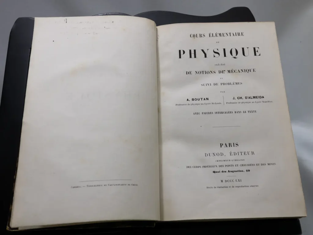 Livre Ancien de Physique 1861, Notions de Mécanique, Rare
