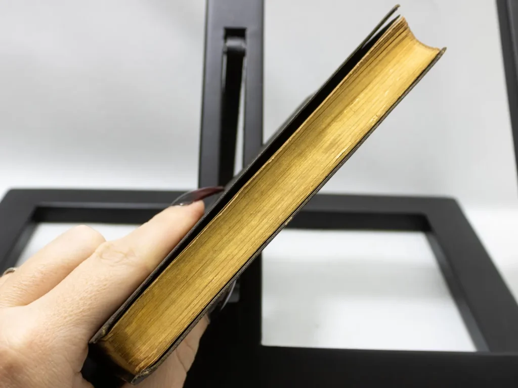 Livre ancien L'Evangile 1903, édition luxe cuir vert et or