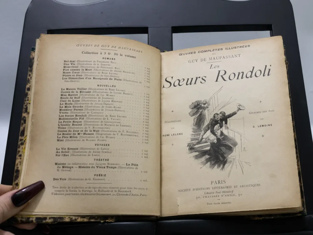 Livre Ancien Les Sœurs Rondoli de Maupassant Édition Spéciale