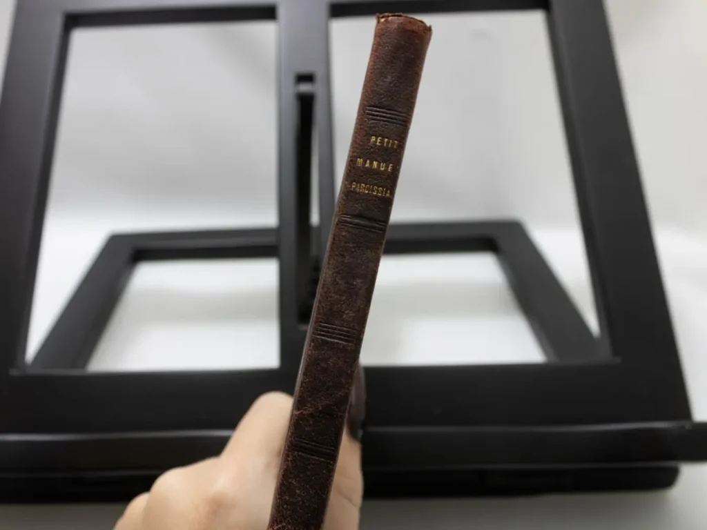 Livre Ancien Petit Manuel Paroissial en Cuir Marron de 1916