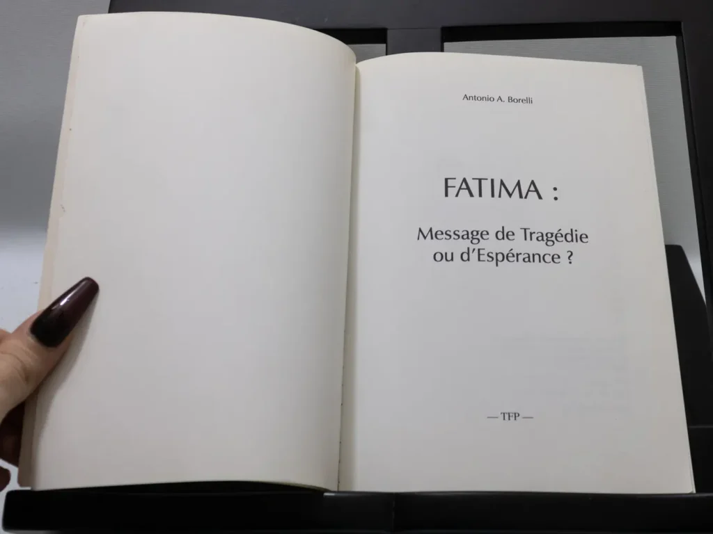 Livre Fatima Message de tragédie ou d'espérance 4eme Ed 1996