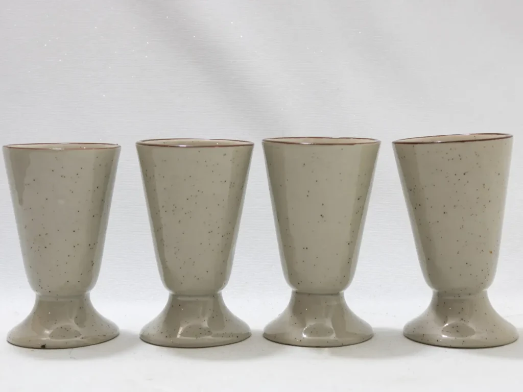 Lot de 4 tasses à café Mazagran vintage en grès multicolore