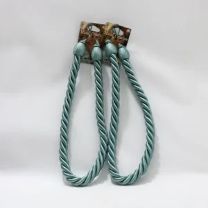 Paire d'embrasses de rideaux bleues artisanales Maud'création