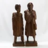 Paire de statues vintage, couple malgache en bois style ébène
