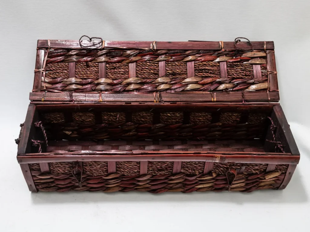 Panier en osier vintage Bordeaux, idéal pour baguette ou fleurs