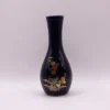 Petit vase soliflore asiatique bleu et doré, motifs floraux
