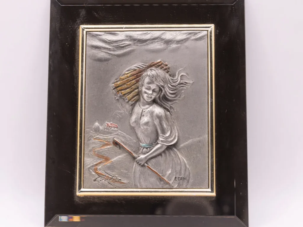 Plaque décorative en étain Les étains du prince, poème Novembre