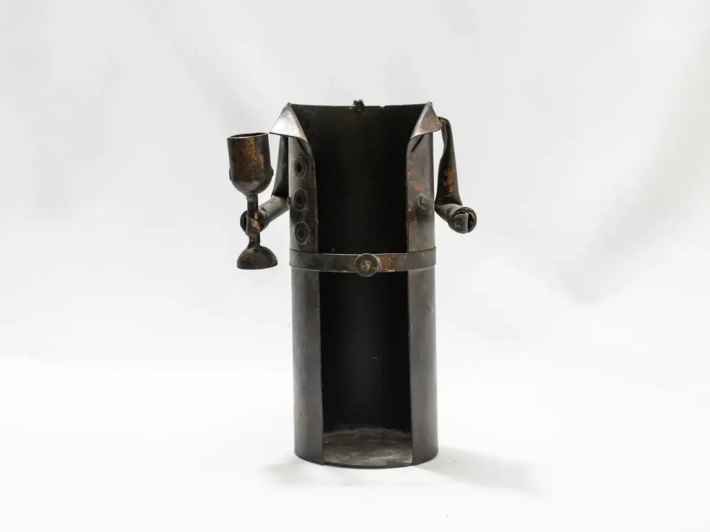 Porte-bouteille original en métal, sculpture de sommelier design