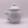 Pot à crème ou soupe en porcelaine blanche PH. Deshoulières