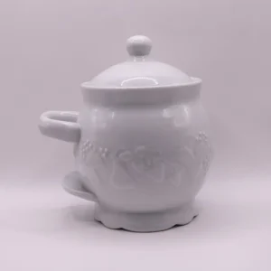 Pot à crème ou soupe en porcelaine blanche PH. Deshoulières