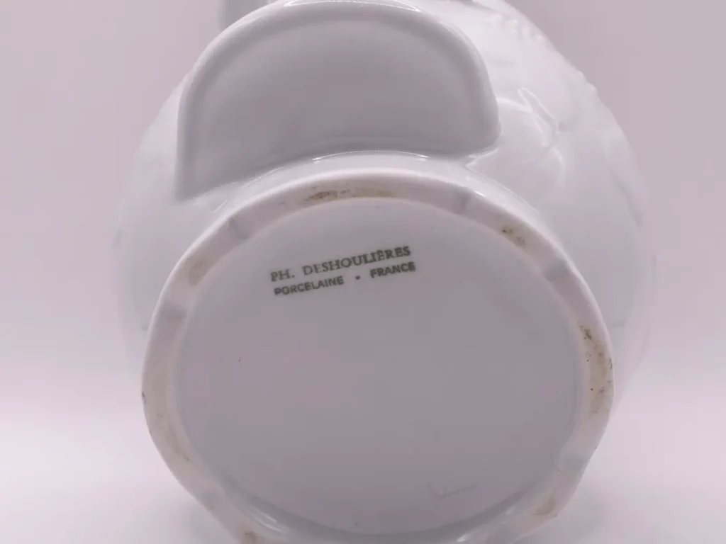 Pot à crème ou soupe en porcelaine blanche PH. Deshoulières