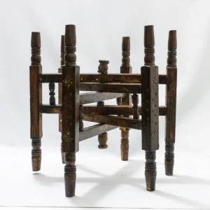 Support pour table basse marocaine en bois, sculpture artisanale