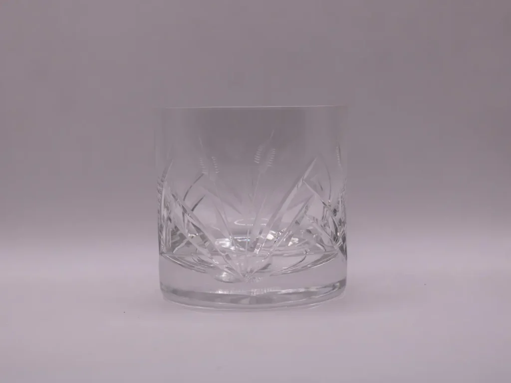 Verre à spiritueux cristal ciselé, motif épis de maïs vintage