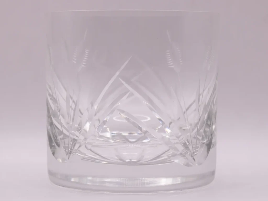 Verre à spiritueux cristal ciselé, motif épis de maïs vintage